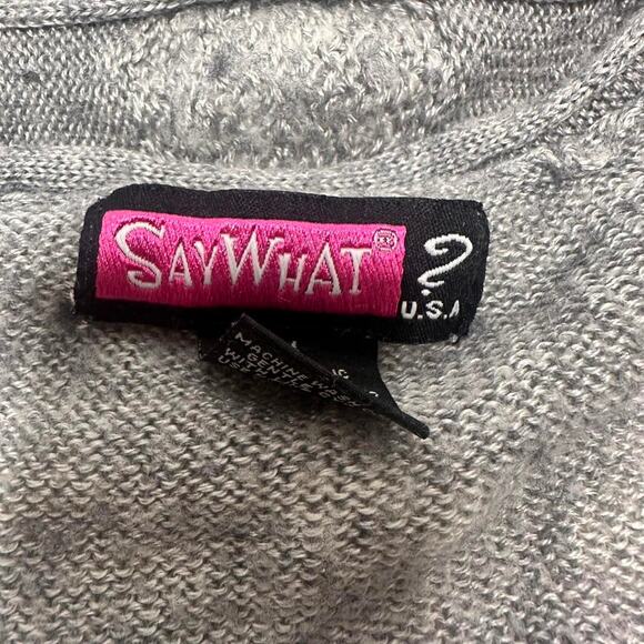 Say What Made In USA Longline 2000s Vintage Grey Belt To Wrap In Size Women’s M - Picture 4 of 4